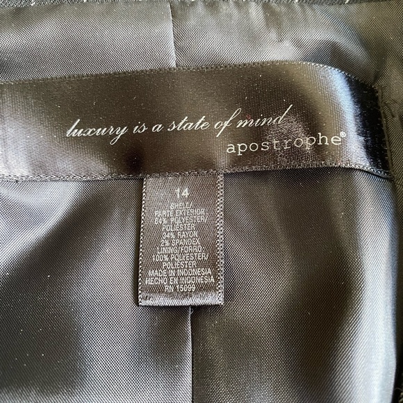 Black and grey pinstriped business suit set, size 14 - Picture 4 of 12